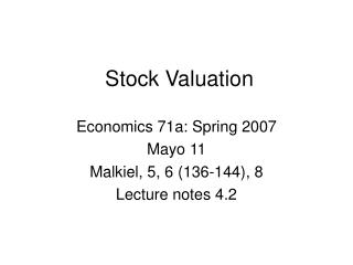 Stock Valuation