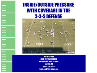 INSIDE/OUTSIDE PRESSURE WITH COVERAGE IN THE 3-3-5 DEFENSE