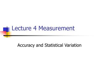 Lecture 4 Measurement
