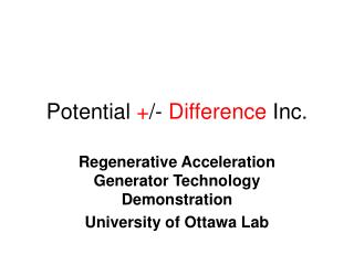 Potential + /- Difference Inc.