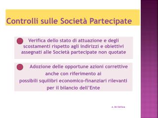 Controlli sulle Società Partecipate