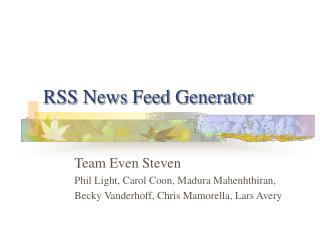 RSS News Feed Generator