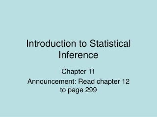 Introduction to Statistical Inference