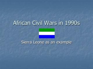 African Civil Wars in 1990s