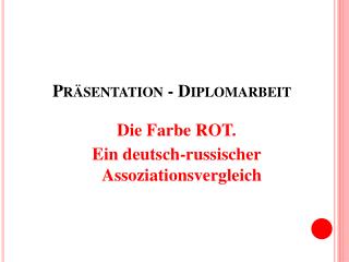 Präsentation - Diplomarbeit