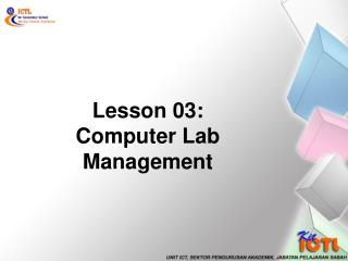 Lesson 03: Computer Lab Management
