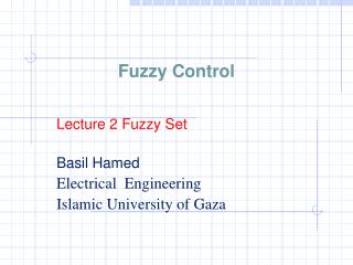 Fuzzy Control