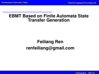 EBMT Based on Finite Automata State Transfer Generation