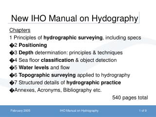 New IHO Manual on Hydography