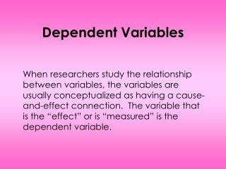 Dependent Variables