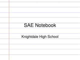 SAE Notebook