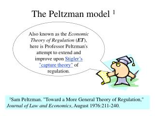 The Peltzman model 1