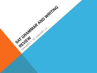 SAT Grammar and Writing Review