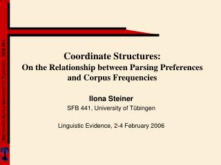 Coordinate Structures: On the Relationship between Parsing Preferences and Corpus Frequencies