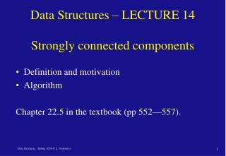 Data Structures – LECTURE 14 Strongly connected components