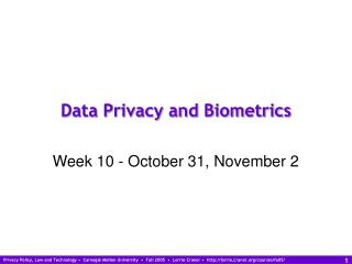 Data Privacy and Biometrics