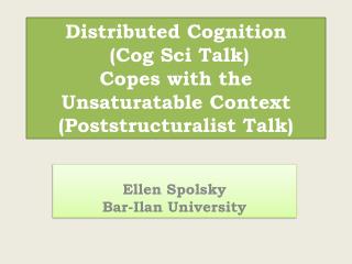 Ellen Spolsky Bar-Ilan University
