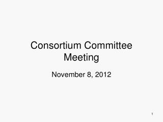 Consortium Committee Meeting