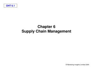 Chapter 6 Supply Chain Management