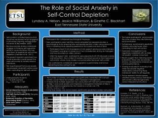 The Role of Social Anxiety in Self-Control Depletion 