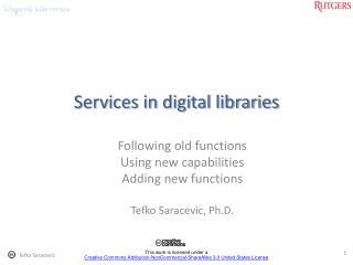 Services in digital libraries
