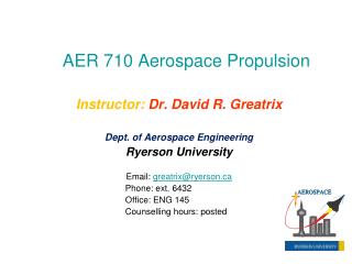 AER 710 Aerospace Propulsion