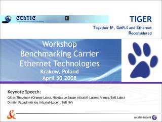 Workshop Benchmarking Carrier Ethernet Technologies Krakow, Poland April 30 2008