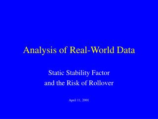 Analysis of Real-World Data