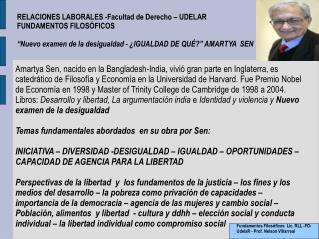 RELACIONES LABORALES -Facultad de Derecho – UDELAR FUNDAMENTOS FILOSÓFICOS