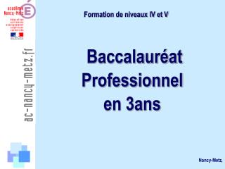 Formation de niveaux IV et V