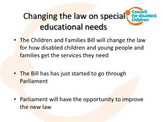 Changing the law on special educational needs