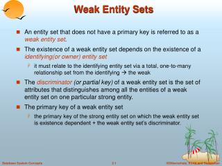 Weak Entity Sets