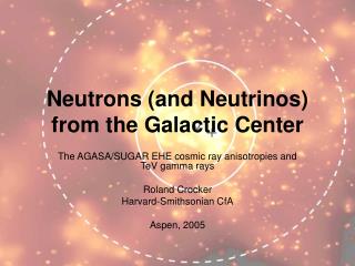 Neutrons (and Neutrinos) from the Galactic Center