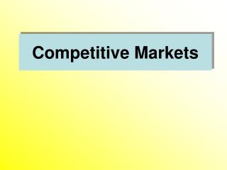 Competitive Markets