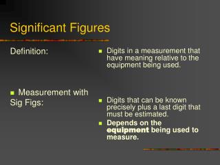 Significant Figures