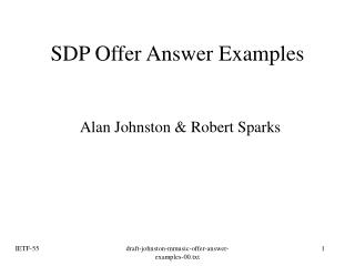 SDP Offer Answer Examples