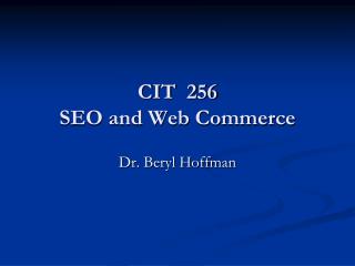 CIT 256 SEO and Web Commerce