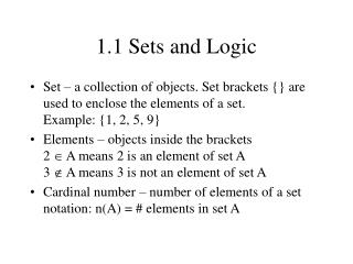 1.1 Sets and Logic