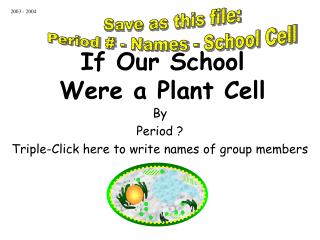 If Our School Were a Plant Cell