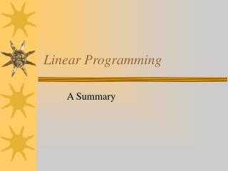Linear Programming