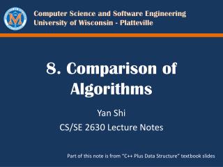 8. Comparison of Algorithms
