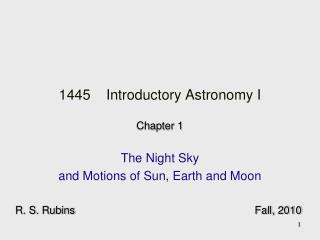 1445 Introductory Astronomy I