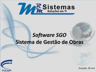 Software SGO Sistema de Gestão de Obras