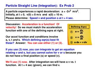 Particle Straight Line (Integration): Ex Prob 2