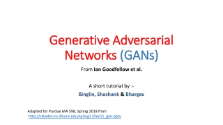 Generative Adversarial Networks (GANs)