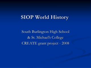 SIOP World History