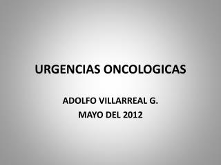 URGENCIAS ONCOLOGICAS