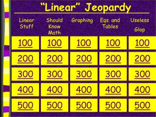 “Linear” Jeopardy