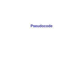 Pseudocode