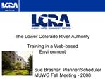 The Lower Colorado River Authority Training in a Web-based Environment